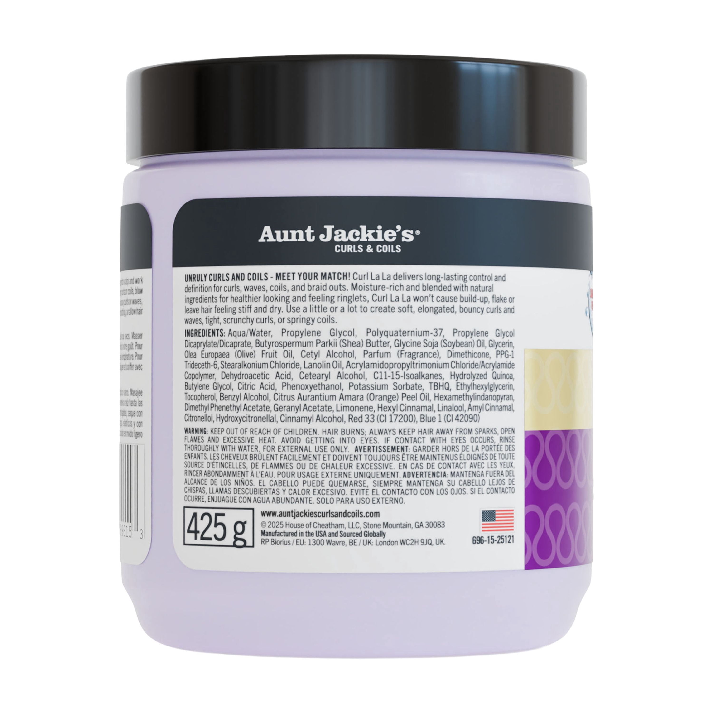 Aunt Jackie's Curl La La Defining Curl Custard Moisturizing Hair Cream, 15 oz