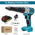 thumbnail image 1 of Gisam 25000N Brushless Electric Rivet Gun Cordless Rivet Nut Gun Drill Insert Automatic Riveting Tool For Makita 18V Battery Pin,1 Battery Carton Box, 1 of 7
