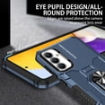 thumbnail image 4 of Military Grade Drop Impact for Samsung Galaxy A03s Rugged Case, 360 Metal Magnetic Car Rotating Ring Kickstand Holder Armor Heavy Duty Shockproof Case For Samsung Galaxy A03s,Blue, 4 of 10