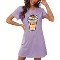thumbnail image 4 of Tnhcen Vêtements de Nuit d'Halloween Cool Grande Taille Robe à Manches Courtes Imprimé Dessin Animé Col Rond Polyester Spandex Doux P-2TG pour Fêtes de Saison Chaude, 4 of 5