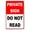 Warning Sign 1, variant on Private Do Not Read Metal Wall Decor Funny Vintage Poster - 8"x12" Metal Poster, Humorous Decor for Home Bar Kitchen Coffee Man Cave Garage