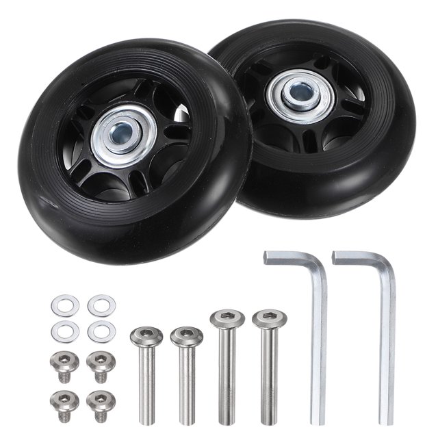 Unique Bargains Roues de Remplacement pour Bagages 75x24mm Kits de Réparation de Roues de Valise 4 Roulements en PU pour Sac de Chariot, Patin en Ligne