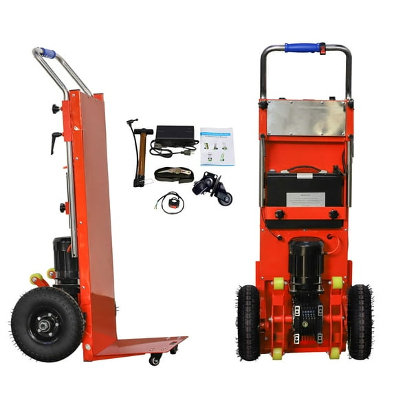 RXFSP 880LB Capacity Electric Stair Climbing Hand Truck – Heavy-Duty Motorized Dolly for Straight & Curved Stairs, Effortless Heavy Load Transport