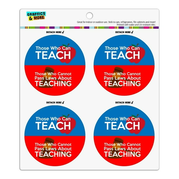 Those Who Can Teach Those Who Cannot Make Laws About Teaching Refrigerator Fridge Locker Vinyl Circle Magnet Set