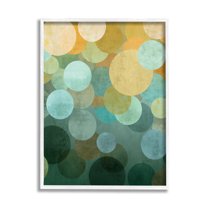 Stupell Industries Green Ombre Circles Pattern Abstract Painting White Framed Art Print Wall Art, 16 x 20