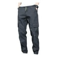 thumbnail image 1 of Pantalón cargo para hombre, estilo urbano, moderno, con múltiples bolsillos, cintura alta y corte recto. 3XL, 1 of 9
