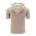 thumbnail image 4 of Sakmal Athletic Shirts Men Summer Gym Short Sleeve Tshirts Yellow Solid Hooded Shirts for Men L, 4 of 5