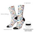 thumbnail image 4 of KLL Summer Stamp Print Cool Socks Men's Women's Crew Socks Funny Crazy Novelty Stockings, 4 of 6