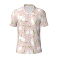 thumbnail image 2 of Daiia Cute Rabbit Pattern Men’s Polo Shirts,Solid Deck Shirt,Classic Fit, Breathable Cotton Polo for Casual and Sport Wear-Small, 2 of 9