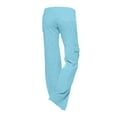 thumbnail image 6 of ManxiVoo Women High Waist Cargo Pants Flared Leggings with Pockets Stretchy Workout Casual Trousers XL Size Sky Blue, 6 of 6