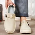 thumbnail image 6 of HNMKIU Men's Slippers Closed Toe Mesh Upper Breathable Solid Sole On Sports Casual Outdoor Cozy Slippers Beige,8, 6 of 8
