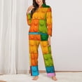 thumbnail image 2 of Naloa Colorful Building Blocks Pajamas for Women Set, Womens Pajama Sets, Lounge Sets for Women, 2pjs for Women-XX-Large, 2 of 7
