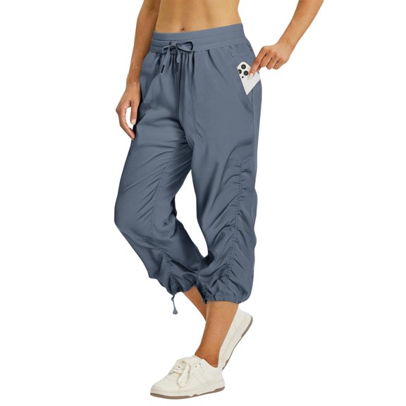 WTOBBY Women's Pleated Cargo Hiking Pants with Multiple Pockets, Durable Workwear Trousers for Outdoor Use, Comfortable and Functional Design,Royal Blue 2XL