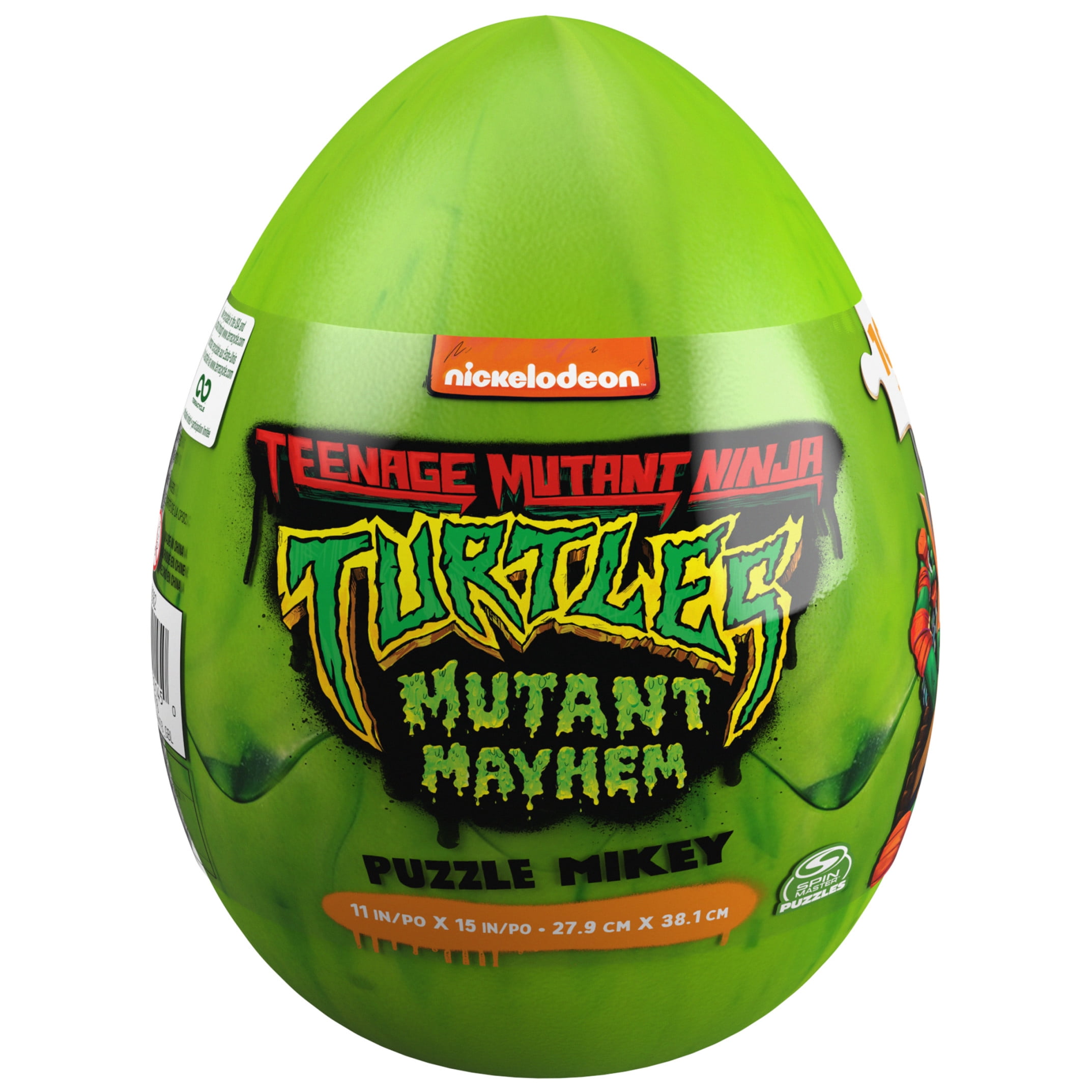 Teenage Mutant Ninja Turtles 100-Piece Mikey Puzzle in Egg Package | Michelangelo Mutant Mayhem Movie | Ninja Turtles Toys | Puzzles for Kids Ages 4-8