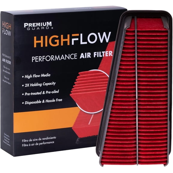 HIGHFLOW High Performance, Pre-Oiled Disposable Engine Air Filter PA5578X | Fits 2005-2015 Toyota Tacoma, 2003-2009 4Runner, 2007-2009 FJ Cruiser, 2005-2010 Tundra