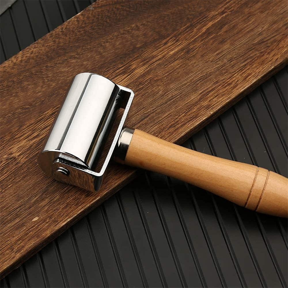 65mm Heavy Duty Leather Press Seam Roller Assortment Kit, Leather Press Laminating Roller Edge Roller Leather Edge Creaser and Smoother Platen Tool for Leather
