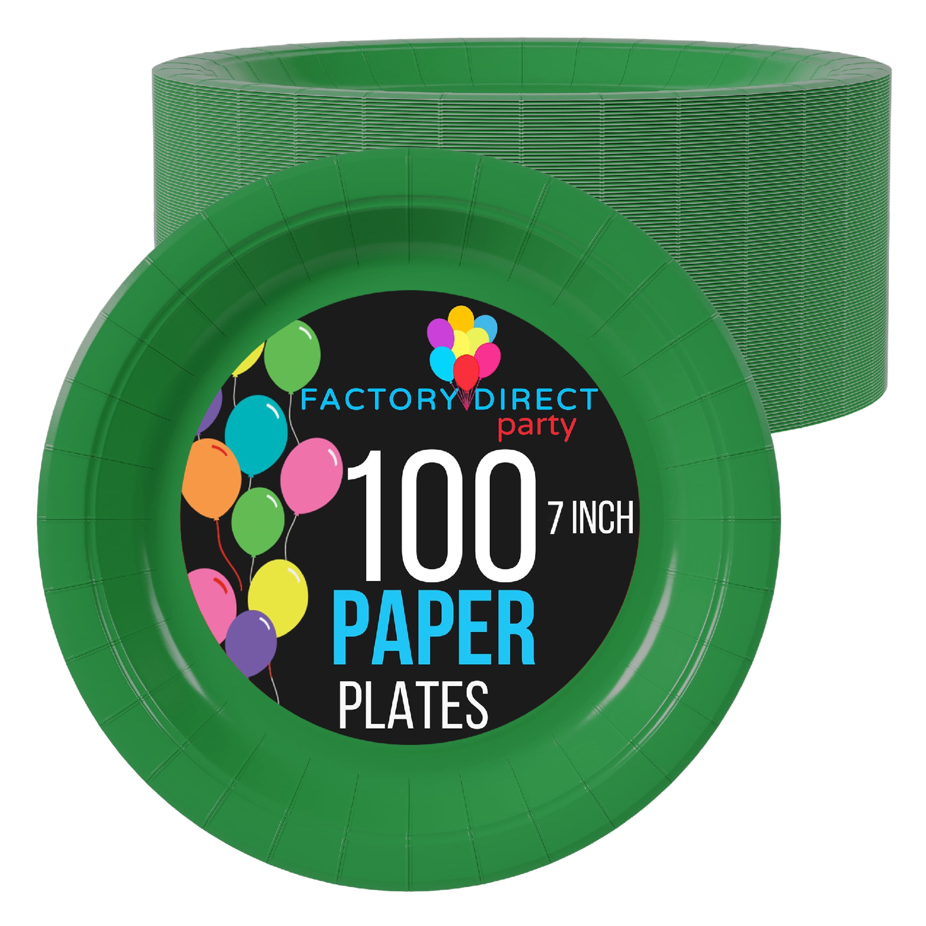 Emerald Green Paper Plates 7 Inch 100 Count Bulk Disposable Plates Cake Plates By