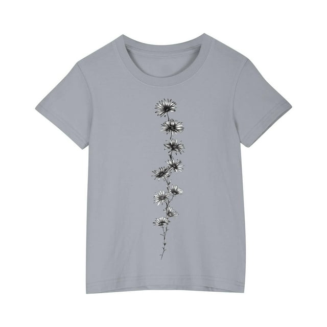 COM1950s Cadeaux pour Fillettes, Shorts pour Filles, T-Shirt en Coton pour Enfants Garçons Filles Mignon Col Rond Imprimé Tee Manches Courtes, Robe Manches Courtes, Cadeaux pour Fillettes, Cadeaux pour Garçons Tout-Petits