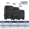 thumbnail image 5 of Nicetravel 8-Piece Hardside Luggage Set, Lightweight Suitcase with TSA Lock & Expandable Travel Tote Bag and Packing Cube, Black, 5 of 9