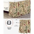 thumbnail image 3 of Rustic Botanical Wrap Around Bed Skirts for California King Bed 16" Drop,Bed Skirt with Adjustable Elastic Belt Dust Ruffle Bed Valance for Bedroom Hotel Vintage Floral Wildflower Bed Frame Cover, 3 of 7
