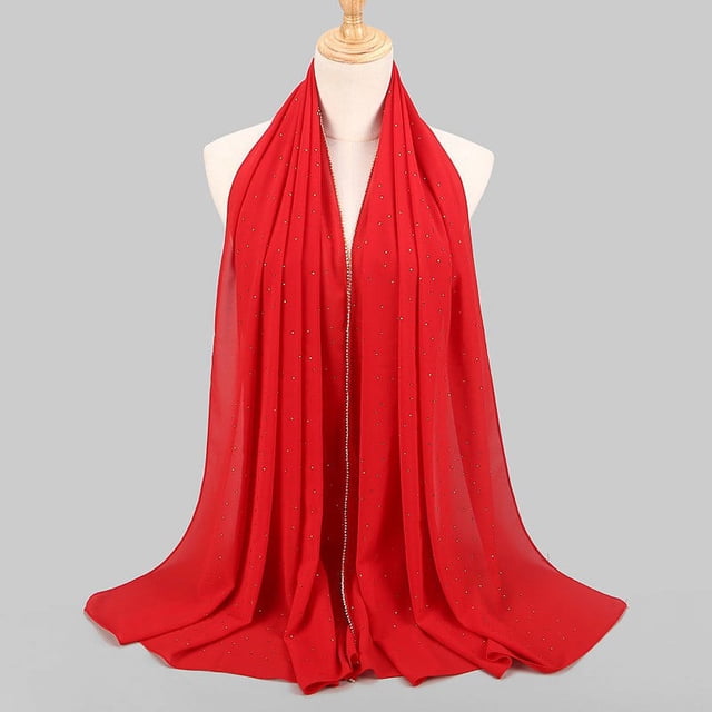 Foulard en Chiffon Doux pour Femmes Printemps Été Long Châle Hijab Musulman