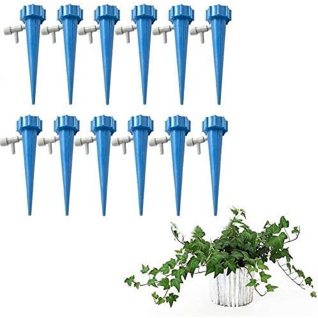 Jinsinto Automatic Watering Set, Simple Adjustable 12 Piece Plant Watering System with Control Valve Switch, for Potted Plants Garden Plants Indoor Plants for Most Bottles