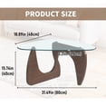 thumbnail image 2 of 31.5 Inch Coffee Table for Living Room, Mid Century Modern Center Table with Clear Glass Top and Walnut Wood Base, Transparent/Walnut, 2 of 6