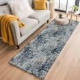 thumbnail image 2 of Navy Blue Grey Washable Runner Rugs 2'x6', Abstract Modern Boho Mottled Vintage Low Pile Throw Entryway Rug Non-Slip Sturdy Edge Binding Carpet for Indoor Bedside Entrance Bedside, 2 of 9
