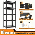 thumbnail image 6 of Kitchen Shelves, Adjustable 5-Tier Storage Shelves, Easy Assembly, Kitchen Organizers and Storage, Metal Shelf for Living Room, Bedroom and Garage, Black (15.7" W x 15.7" D x 63" H), 6 of 7