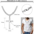 thumbnail image 2 of 925 Sterling Silver Cross Pendant Necklace for Men Women - Stainless Steel, 2 of 4