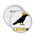 thumbnail image 1 of Crow Crown Animal Wing Art Deco  Fashion Pins Badge Button Emblem Accessory Decoration 5pcs, 1 of 2