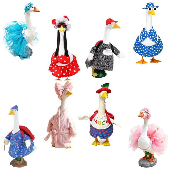Ccwuwei Porch Goose Clothes, UV Resistant 23" Outdoor Porch Goose Dress Set, All Seasons Holiday Halloween, Thanksgiving, Christmas for Patio Yard Garden Decor, Porch Goose Decorations - Blue