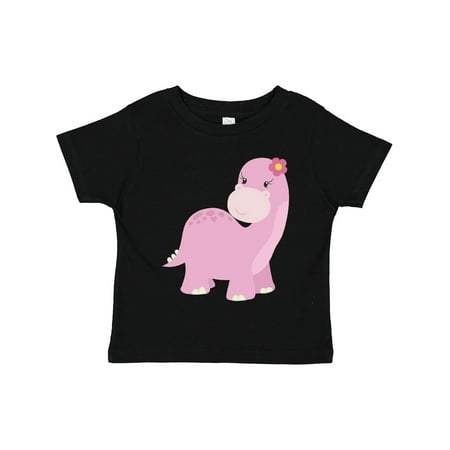 

Inktastic Cute Pink Dinosaur with Flower Gift Toddler Toddler Girl T-Shirt