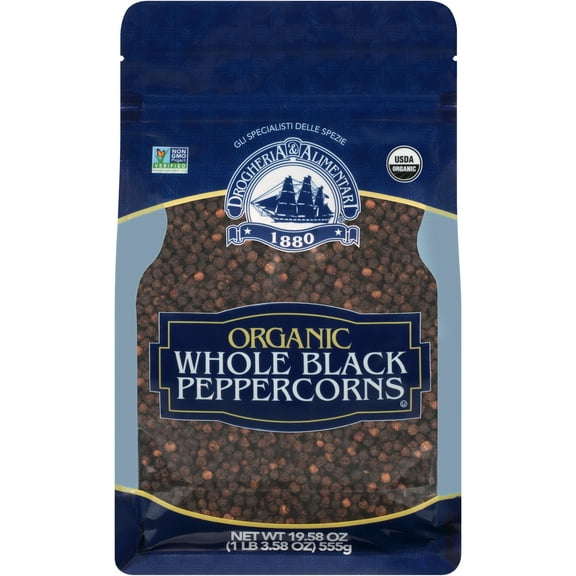 Drogheria & Alimentari Organic Whole Black Peppercorns, 19.58 oz Pouch
