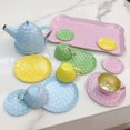 thumbnail image 3 of 14pcs Tea Party Set For Little Girls Kitchen Utensils Tableware Metal Princess Tea Party Set Pretend Play Toys For Kids Gifts Colorful fruit, 3 of 5