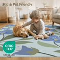 thumbnail image 4 of ODIKA 4'x6' Blue Green Soft Blossom Elegance Washable Area Rug Charming Floral and Leaf Patterns for Modern Homes for Dorm Room, Small Living Stain Resistant Low Profile, Easy Care, 4 of 7