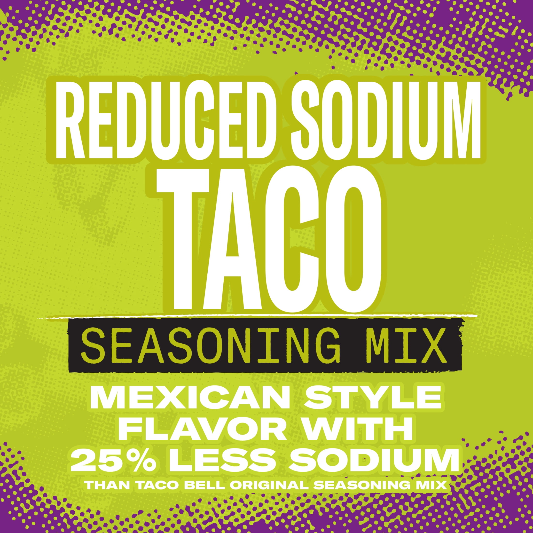 (6 pack) Taco Bell Reduced Sodium Taco Seasoning Mix with 25% Less Sodium, 1 oz Packet