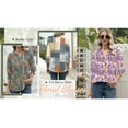 thumbnail image 6 of UVN Summer V Neck Womens Blouses Dressy Casual 3/4 Sleeve Shirts Ladies Tunic Tops, 6 of 8