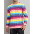 thumbnail image 5 of INSPIRE CHIC Rainbow Stripes Sweatshirt for Men's Multicolor Pullover Sweatshirt, 5 of 6