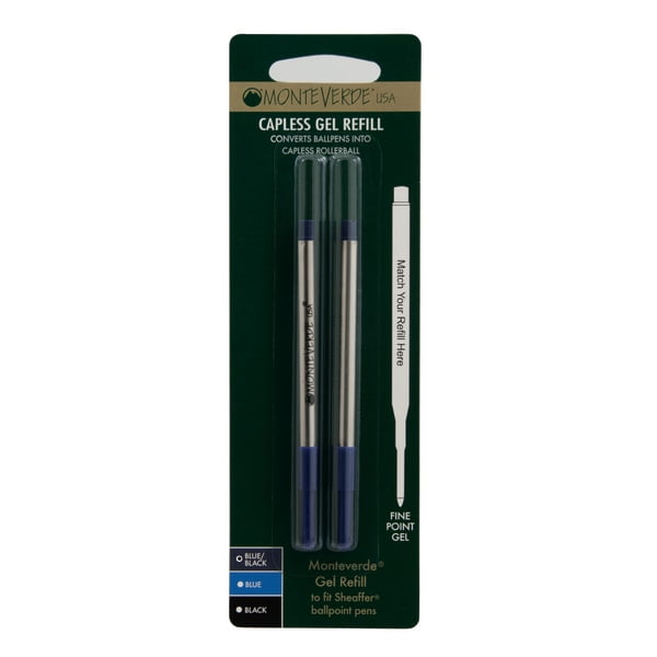 Monteverde® Capless Gel Refills For Sheaffer Ballpoint Pens, Fine Point