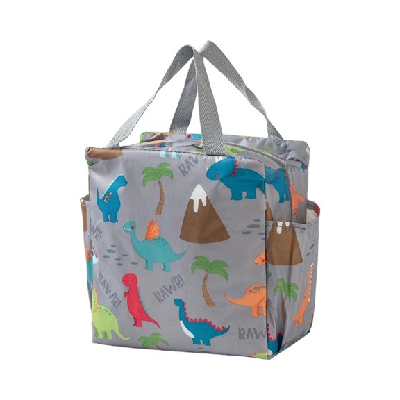 Lunch Bag, Side Pocket Insulation Tote with Handle Grip for Meal Box Carrier and Reusable Portable Food Storage Container for Office Work Picnic Gear