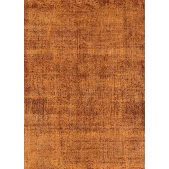 Ahgly Company Machine Washable Indoor Rectangle Industrial Modern OrangeRed Orange Area Rugs, 6' x 9'