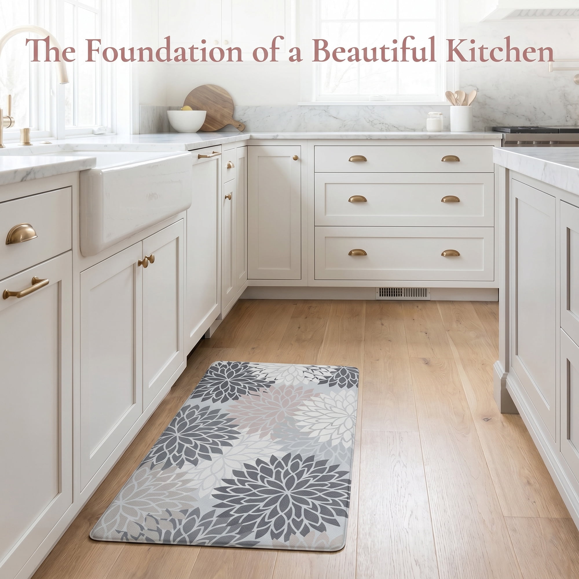 Unique Bargains Ergonomic Kitchen Mats Grey 30" x 17"
