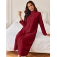 thumbnail image 4 of Ekouaer Women Zipper Robe Long Sleeves House Coat Soft Bathrobe Sleepwear with Pockets Housecoat Loungewear, 4 of 6