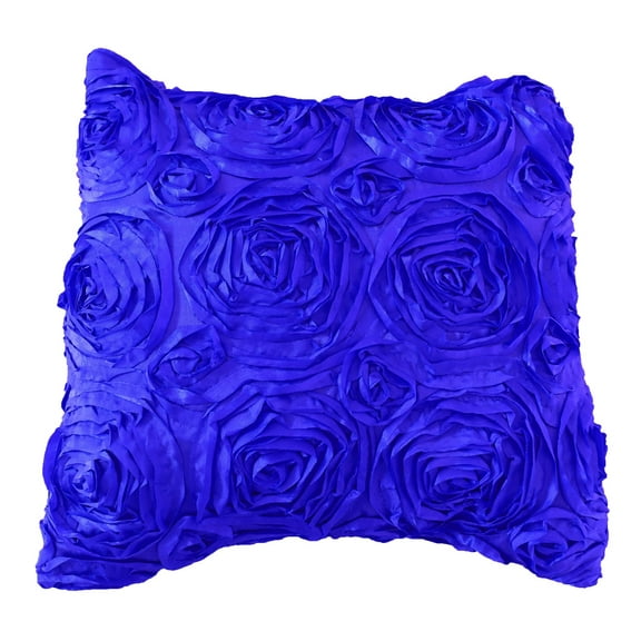 Satin Rosette Decorative Throw Pillow/Sham Cushion Cover Royal Blue
