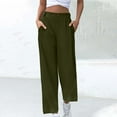 thumbnail image 4 of Diufon Corduroy Pants Women Elastic High Waist Straight Leg Cropped Trouser Casual Fall Winter Capris Clothes, 4 of 8