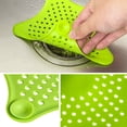 thumbnail image 4 of Kitchen Floor Drain Shower Drain Hair Catcher Silicone Hair Plug Hair Catcher With Suction Cup Shower Drain Cover Suitable For Bathroom Tub And Kitchen Easy To Install And Clean Green, 4 of 8