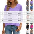 thumbnail image 3 of COMVALUE 3/4 Length Sleeve Womens Tops Dressy Casual Blouses for Women 2026 Trendy V Neck T Shirts Summer Clothes Blue for Size L, 3 of 8