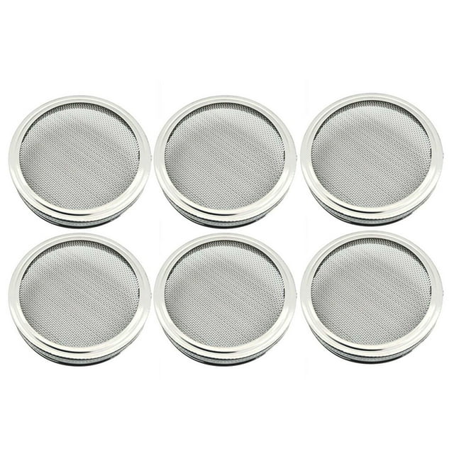 6pcs 86mm Stainless Steel Sprouting Lids for Wide Mouth Mason Jars for Making Organic Sprout in House and Kitchen