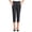 Black, variant on Noric Women's Plus SizeCapri Pants High Waist Casual Cropped Leggings with Button Pockets for Summer